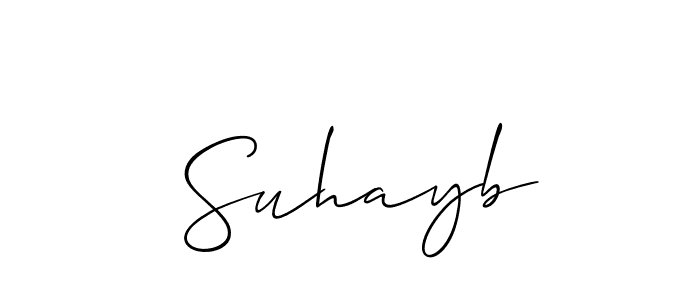 Make a beautiful signature design for name  Suhayb. With this signature (Allison_Script) style, you can create a handwritten signature for free.  Suhayb signature style 2 images and pictures png