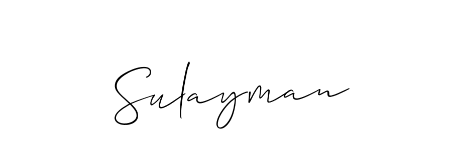 The best way (Allison_Script) to make a short signature is to pick only two or three words in your name. The name  Sulayman include a total of six letters. For converting this name.  Sulayman signature style 2 images and pictures png