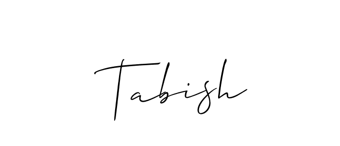 It looks lik you need a new signature style for name  Tabish. Design unique handwritten (Allison_Script) signature with our free signature maker in just a few clicks.  Tabish signature style 2 images and pictures png