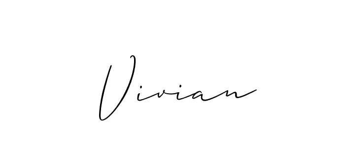 Use a signature maker to create a handwritten signature online. With this signature software, you can design (Allison_Script) your own signature for name  Vivian.  Vivian signature style 2 images and pictures png