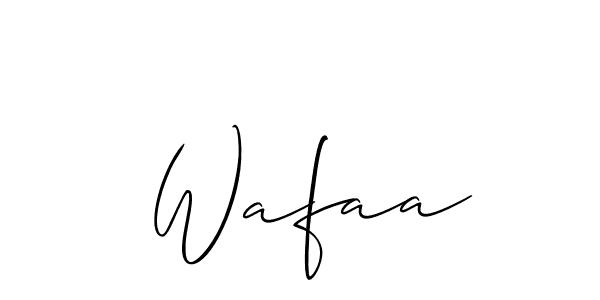 if you are searching for the best signature style for your name  Wafaa. so please give up your signature search. here we have designed multiple signature styles  using Allison_Script.  Wafaa signature style 2 images and pictures png