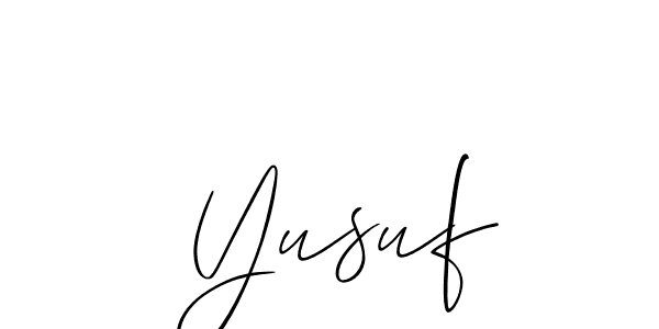 Make a beautiful signature design for name  Yusuf. With this signature (Allison_Script) style, you can create a handwritten signature for free.  Yusuf signature style 2 images and pictures png