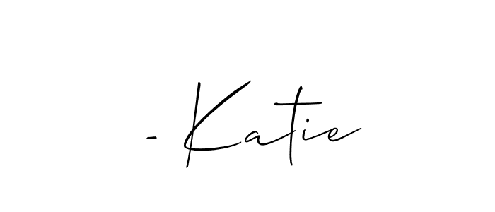 if you are searching for the best signature style for your name - Katie. so please give up your signature search. here we have designed multiple signature styles  using Allison_Script. - Katie signature style 2 images and pictures png