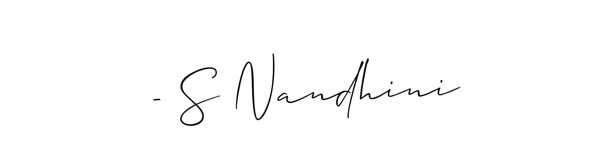You can use this online signature creator to create a handwritten signature for the name - S Nandhini. This is the best online autograph maker. - S Nandhini signature style 2 images and pictures png
