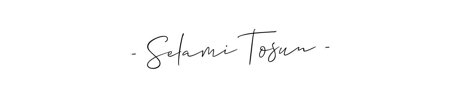 Make a beautiful signature design for name - Selami Tosun -. With this signature (Allison_Script) style, you can create a handwritten signature for free. - Selami Tosun - signature style 2 images and pictures png