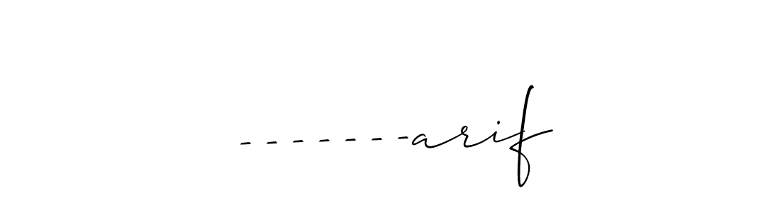 Design your own signature with our free online signature maker. With this signature software, you can create a handwritten (Allison_Script) signature for name -------arif. -------arif signature style 2 images and pictures png