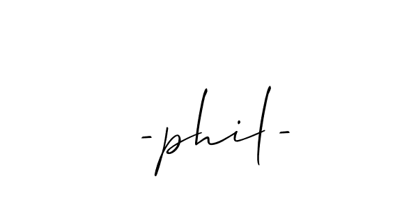 The best way (Allison_Script) to make a short signature is to pick only two or three words in your name. The name -phil- include a total of six letters. For converting this name. -phil- signature style 2 images and pictures png