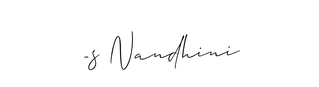 How to make -s Nandhini name signature. Use Allison_Script style for creating short signs online. This is the latest handwritten sign. -s Nandhini signature style 2 images and pictures png
