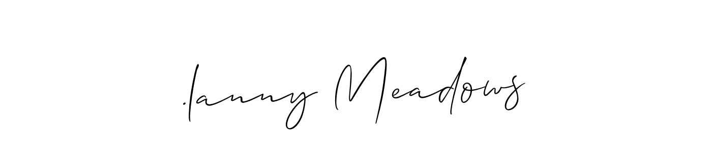 How to make .lanny Meadows name signature. Use Allison_Script style for creating short signs online. This is the latest handwritten sign. .lanny Meadows signature style 2 images and pictures png