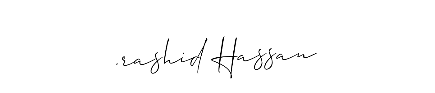 How to make .rashid Hassan name signature. Use Allison_Script style for creating short signs online. This is the latest handwritten sign. .rashid Hassan signature style 2 images and pictures png