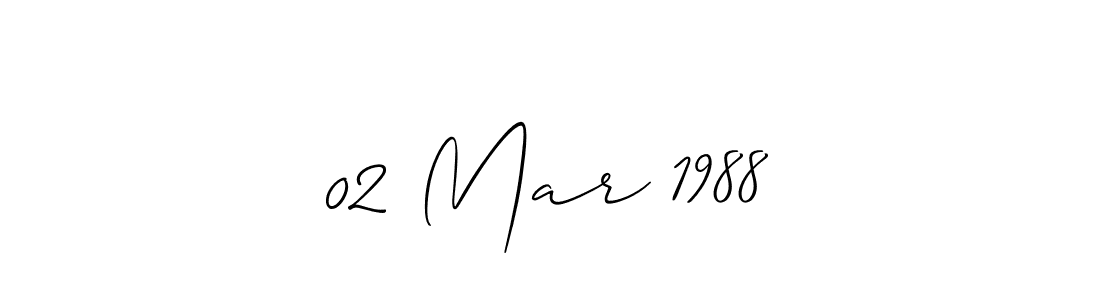 Create a beautiful signature design for name 02 Mar 1988. With this signature (Allison_Script) fonts, you can make a handwritten signature for free. 02 Mar 1988 signature style 2 images and pictures png