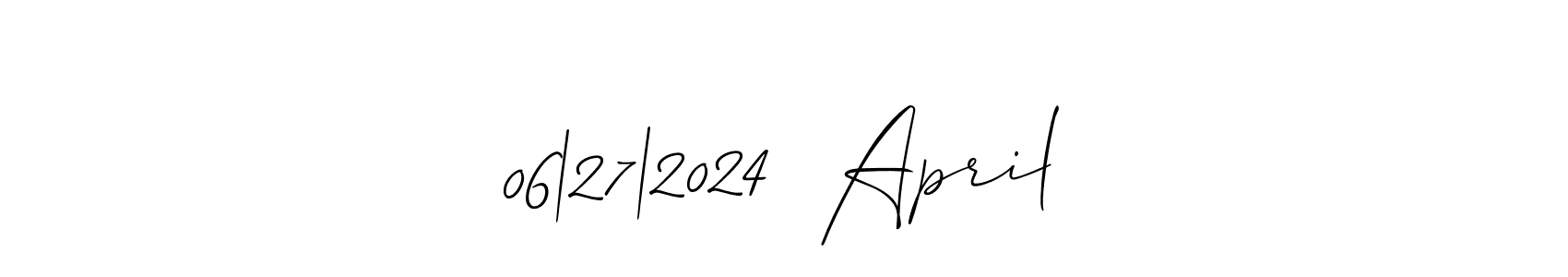 Design your own signature with our free online signature maker. With this signature software, you can create a handwritten (Allison_Script) signature for name 06|27|2024  April. 06|27|2024  April signature style 2 images and pictures png