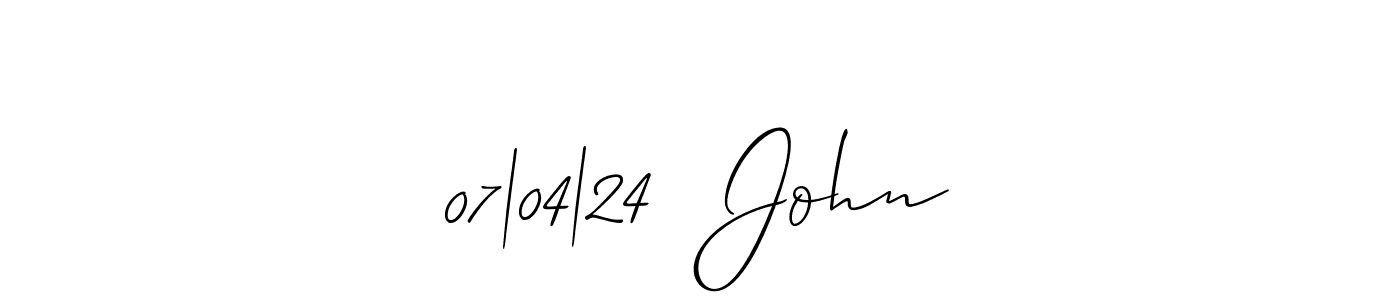 Create a beautiful signature design for name 07|04|24  John. With this signature (Allison_Script) fonts, you can make a handwritten signature for free. 07|04|24  John signature style 2 images and pictures png