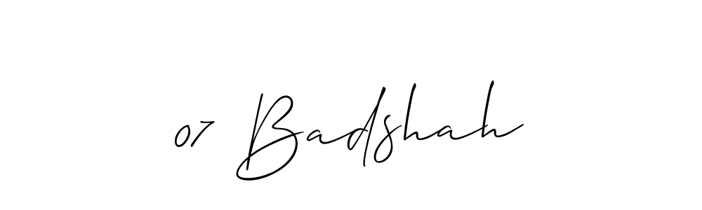 if you are searching for the best signature style for your name 07 Badshah. so please give up your signature search. here we have designed multiple signature styles  using Allison_Script. 07 Badshah signature style 2 images and pictures png