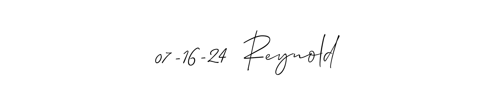 Make a short 07-16-24  Reynold signature style. Manage your documents anywhere anytime using Allison_Script. Create and add eSignatures, submit forms, share and send files easily. 07-16-24  Reynold signature style 2 images and pictures png