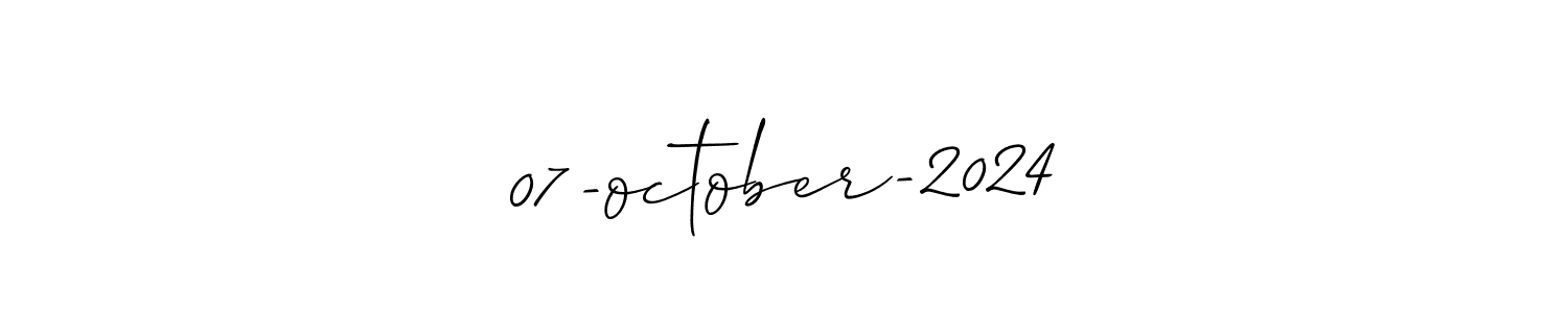 The best way (Allison_Script) to make a short signature is to pick only two or three words in your name. The name 07-october-2024 include a total of six letters. For converting this name. 07-october-2024 signature style 2 images and pictures png