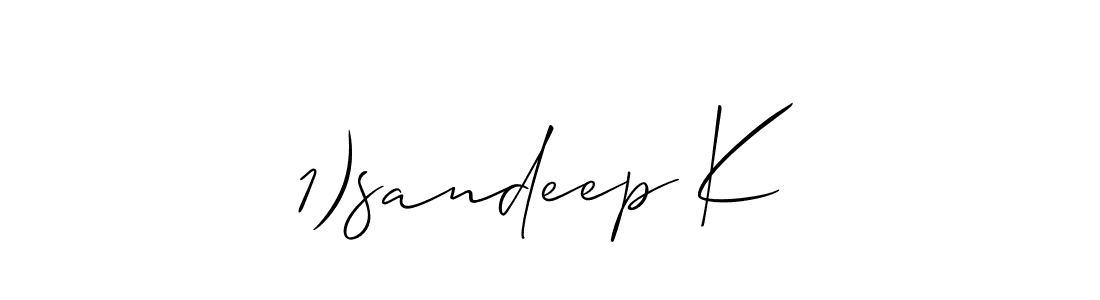 Best and Professional Signature Style for 1)sandeep K. Allison_Script Best Signature Style Collection. 1)sandeep K signature style 2 images and pictures png