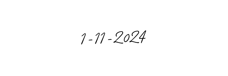 How to make 1-11-2024 name signature. Use Allison_Script style for creating short signs online. This is the latest handwritten sign. 1-11-2024 signature style 2 images and pictures png