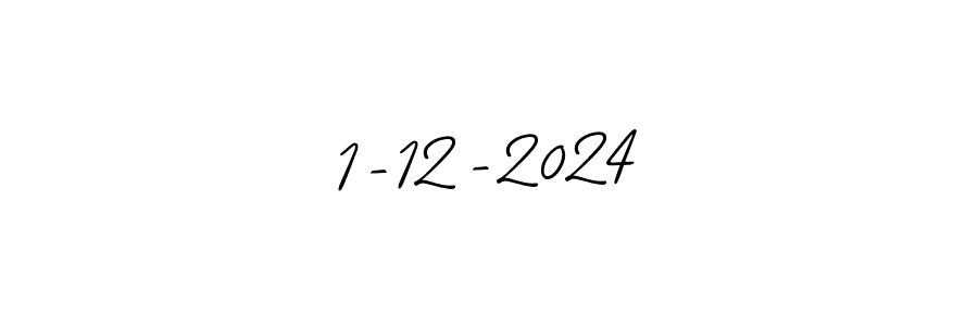 How to make 1-12-2024 name signature. Use Allison_Script style for creating short signs online. This is the latest handwritten sign. 1-12-2024 signature style 2 images and pictures png