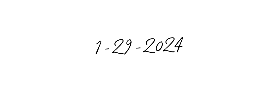 How to make 1-29-2024 name signature. Use Allison_Script style for creating short signs online. This is the latest handwritten sign. 1-29-2024 signature style 2 images and pictures png