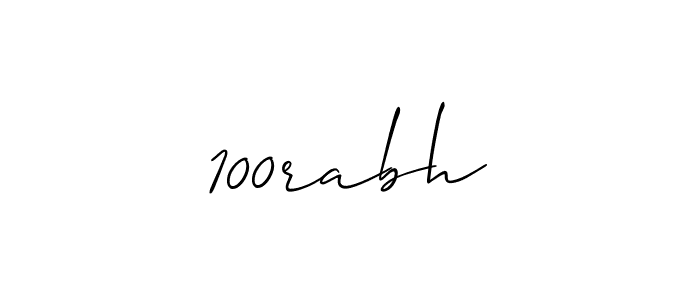 Make a beautiful signature design for name 100rabh. With this signature (Allison_Script) style, you can create a handwritten signature for free. 100rabh signature style 2 images and pictures png