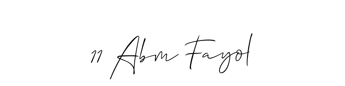 The best way (Allison_Script) to make a short signature is to pick only two or three words in your name. The name 11 Abm Fayol include a total of six letters. For converting this name. 11 Abm Fayol signature style 2 images and pictures png