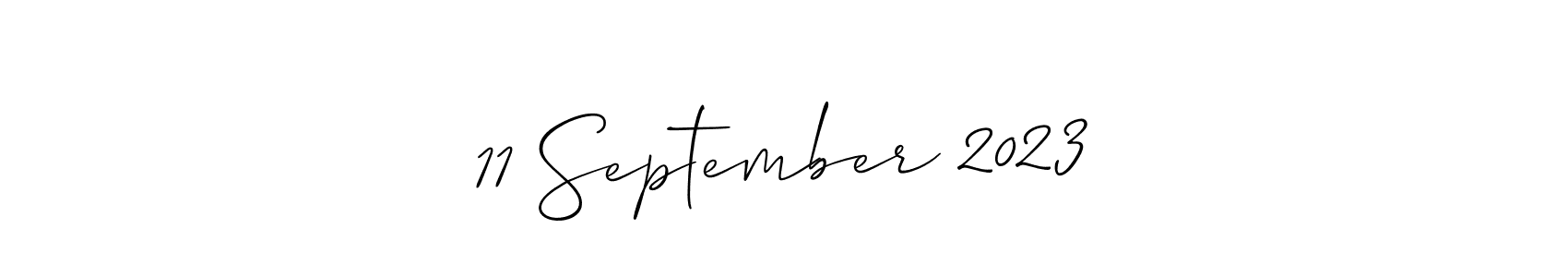 How to Draw 11 September 2023 signature style? Allison_Script is a latest design signature styles for name 11 September 2023. 11 September 2023 signature style 2 images and pictures png