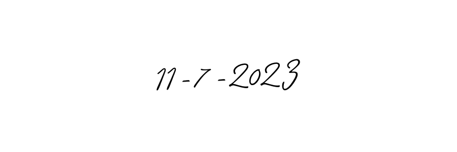 How to make 11-7-2023 name signature. Use Allison_Script style for creating short signs online. This is the latest handwritten sign. 11-7-2023 signature style 2 images and pictures png