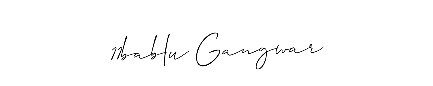 Make a beautiful signature design for name 11bablu Gangwar. With this signature (Allison_Script) style, you can create a handwritten signature for free. 11bablu Gangwar signature style 2 images and pictures png
