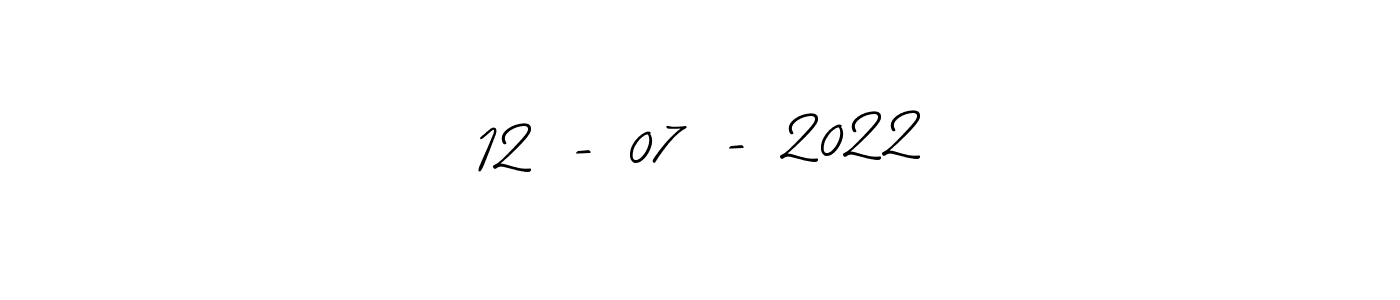 The best way (Allison_Script) to make a short signature is to pick only two or three words in your name. The name 12 - 07 - 2022 include a total of six letters. For converting this name. 12 - 07 - 2022 signature style 2 images and pictures png