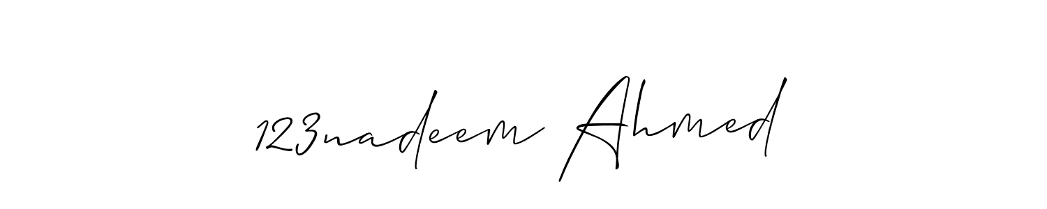 Best and Professional Signature Style for 123nadeem Ahmed. Allison_Script Best Signature Style Collection. 123nadeem Ahmed signature style 2 images and pictures png