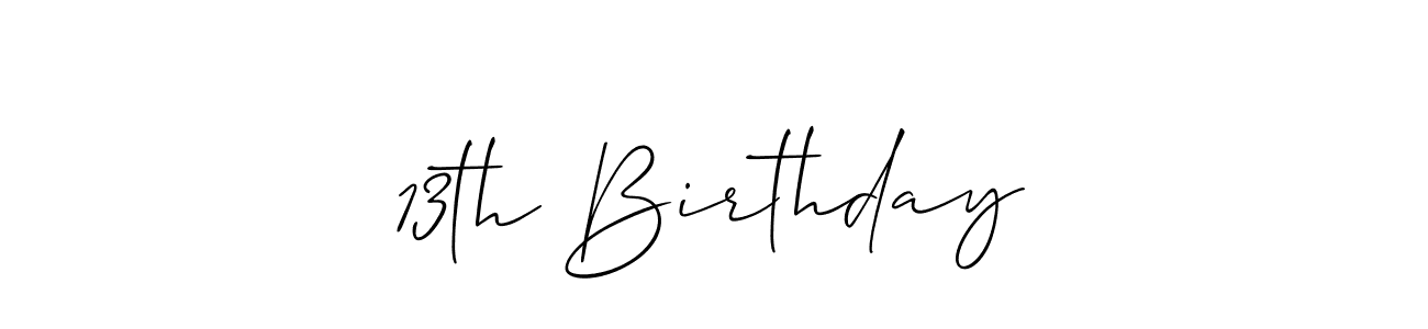 How to Draw 13th Birthday signature style? Allison_Script is a latest design signature styles for name 13th Birthday. 13th Birthday signature style 2 images and pictures png