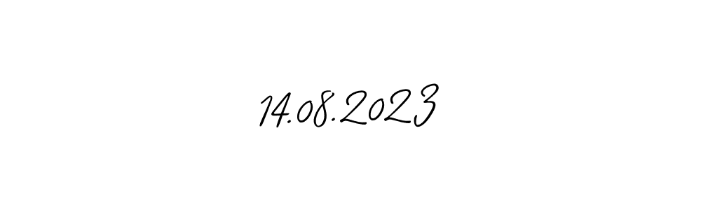 The best way (Allison_Script) to make a short signature is to pick only two or three words in your name. The name 14.08.2023 include a total of six letters. For converting this name. 14.08.2023 signature style 2 images and pictures png