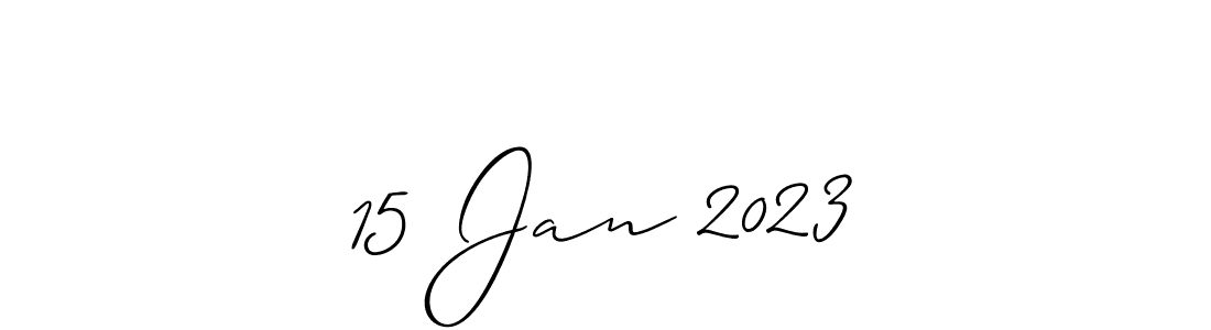 This is the best signature style for the 15 Jan 2023 name. Also you like these signature font (Allison_Script). Mix name signature. 15 Jan 2023 signature style 2 images and pictures png