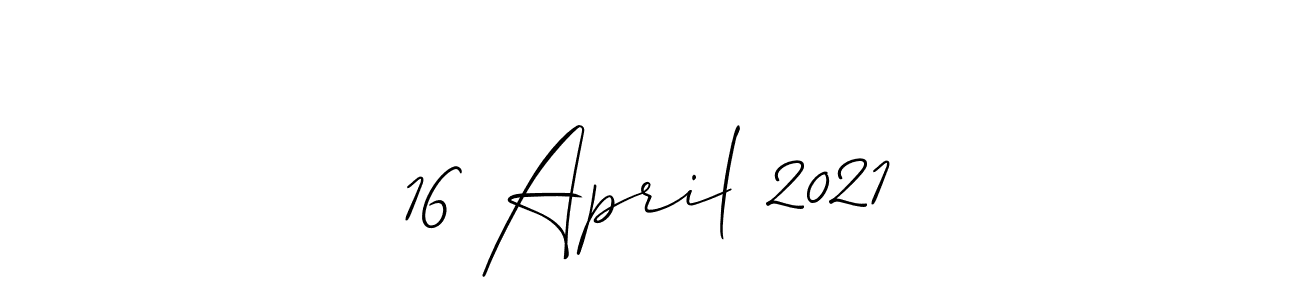 How to Draw 16 April 2021 signature style? Allison_Script is a latest design signature styles for name 16 April 2021. 16 April 2021 signature style 2 images and pictures png