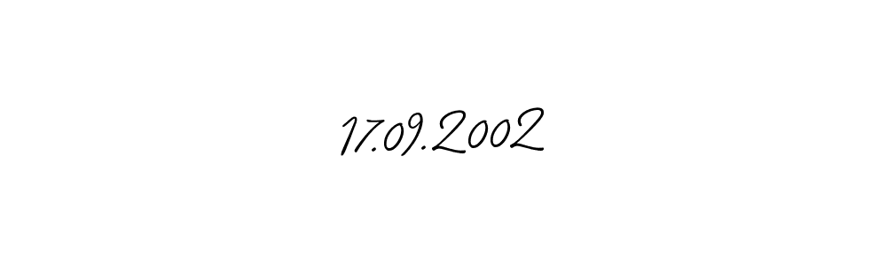 How to make 17.09.2002 name signature. Use Allison_Script style for creating short signs online. This is the latest handwritten sign. 17.09.2002 signature style 2 images and pictures png