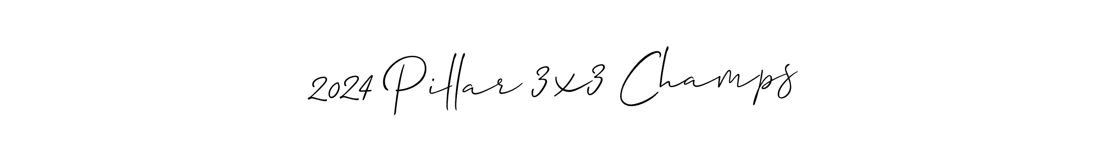 The best way (Allison_Script) to make a short signature is to pick only two or three words in your name. The name 2024 Pillar 3x3 Champs include a total of six letters. For converting this name. 2024 Pillar 3x3 Champs signature style 2 images and pictures png