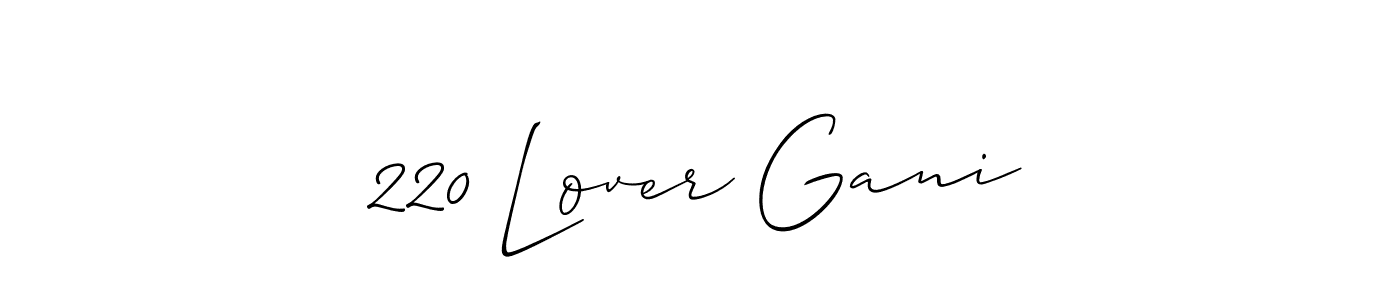 The best way (Allison_Script) to make a short signature is to pick only two or three words in your name. The name 220 Lover Gani include a total of six letters. For converting this name. 220 Lover Gani signature style 2 images and pictures png