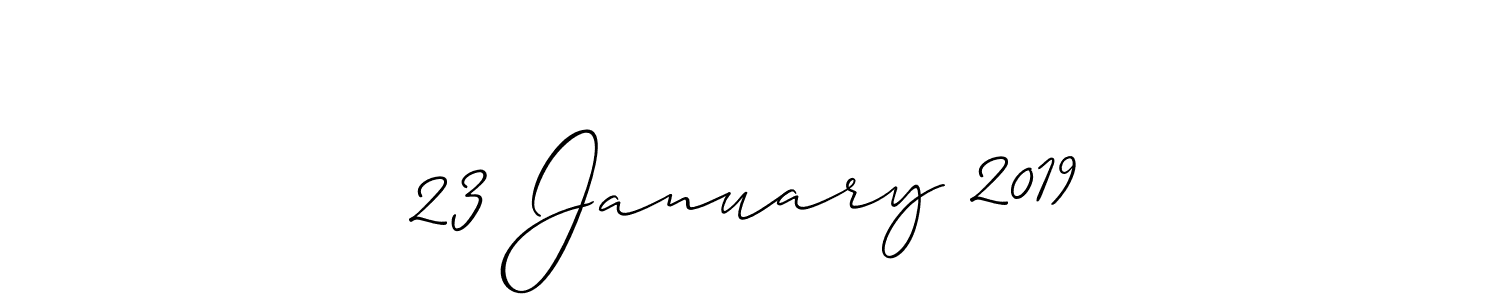 The best way (Allison_Script) to make a short signature is to pick only two or three words in your name. The name 23 January 2019 include a total of six letters. For converting this name. 23 January 2019 signature style 2 images and pictures png