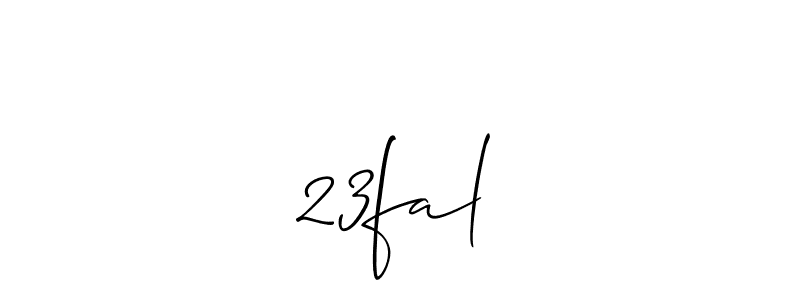 Make a beautiful signature design for name 23fal仔. With this signature (Allison_Script) style, you can create a handwritten signature for free. 23fal仔 signature style 2 images and pictures png