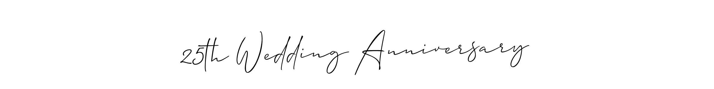 How to Draw 25th Wedding Anniversary signature style? Allison_Script is a latest design signature styles for name 25th Wedding Anniversary. 25th Wedding Anniversary signature style 2 images and pictures png