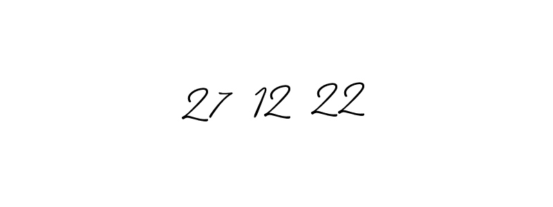 How to Draw 27 12 22 signature style? Allison_Script is a latest design signature styles for name 27 12 22. 27 12 22 signature style 2 images and pictures png