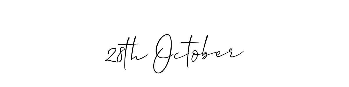 How to make 28th October name signature. Use Allison_Script style for creating short signs online. This is the latest handwritten sign. 28th October signature style 2 images and pictures png