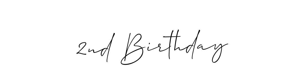 The best way (Allison_Script) to make a short signature is to pick only two or three words in your name. The name 2nd Birthday include a total of six letters. For converting this name. 2nd Birthday signature style 2 images and pictures png