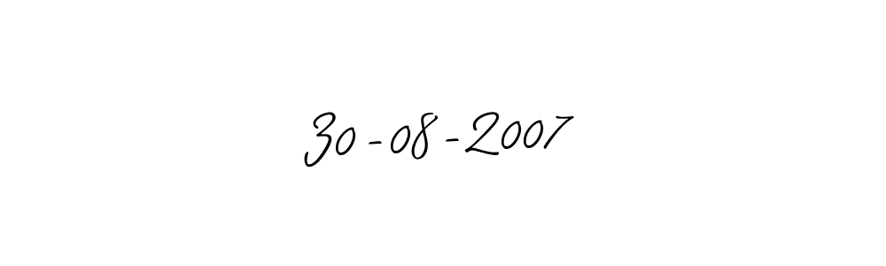 Allison_Script is a professional signature style that is perfect for those who want to add a touch of class to their signature. It is also a great choice for those who want to make their signature more unique. Get 30-08-2007 name to fancy signature for free. 30-08-2007 signature style 2 images and pictures png