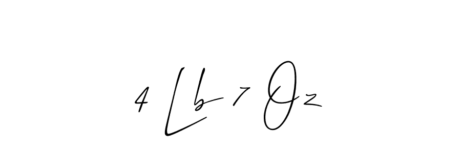 How to Draw 4 Lb 7 Oz signature style? Allison_Script is a latest design signature styles for name 4 Lb 7 Oz. 4 Lb 7 Oz signature style 2 images and pictures png