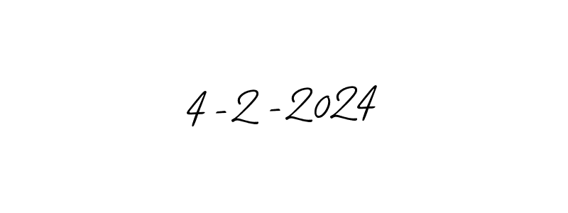 The best way (Allison_Script) to make a short signature is to pick only two or three words in your name. The name 4-2-2024 include a total of six letters. For converting this name. 4-2-2024 signature style 2 images and pictures png