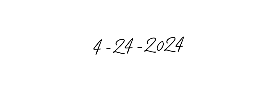 The best way (Allison_Script) to make a short signature is to pick only two or three words in your name. The name 4-24-2024 include a total of six letters. For converting this name. 4-24-2024 signature style 2 images and pictures png