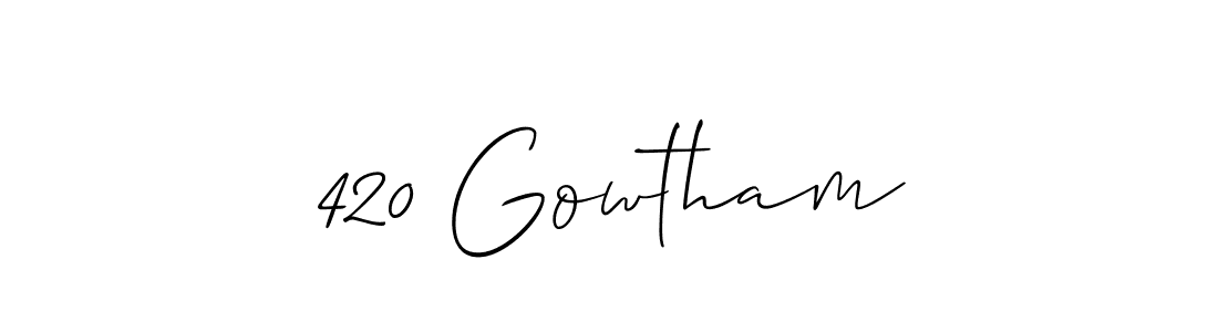 Make a short 420 Gowtham signature style. Manage your documents anywhere anytime using Allison_Script. Create and add eSignatures, submit forms, share and send files easily. 420 Gowtham signature style 2 images and pictures png