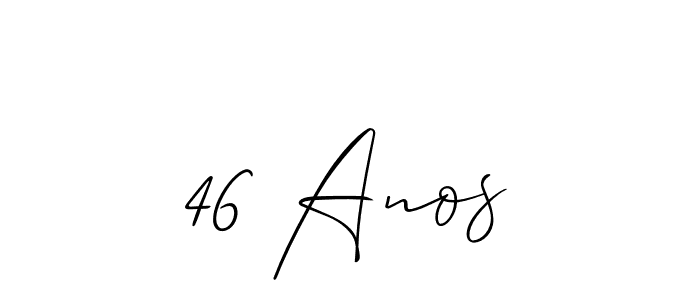 Make a beautiful signature design for name 46 Anos. With this signature (Allison_Script) style, you can create a handwritten signature for free. 46 Anos signature style 2 images and pictures png